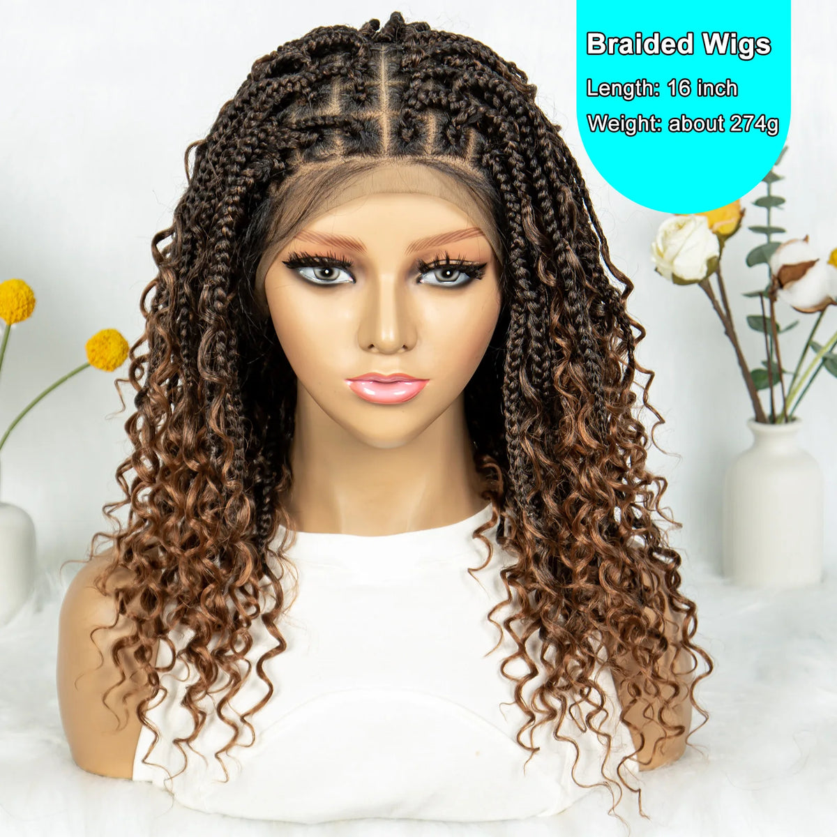 Knotless Box Braided Wig | Curly Ends | Full Lace Frontal