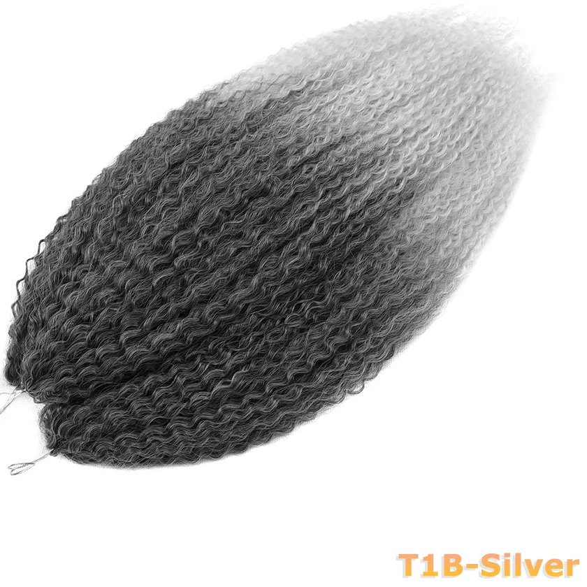 Afro Kinky Curly Crochet Hair Extensions – Kanekalon Ombre Braiding Hair 20–28in | 35 Strands/Pack