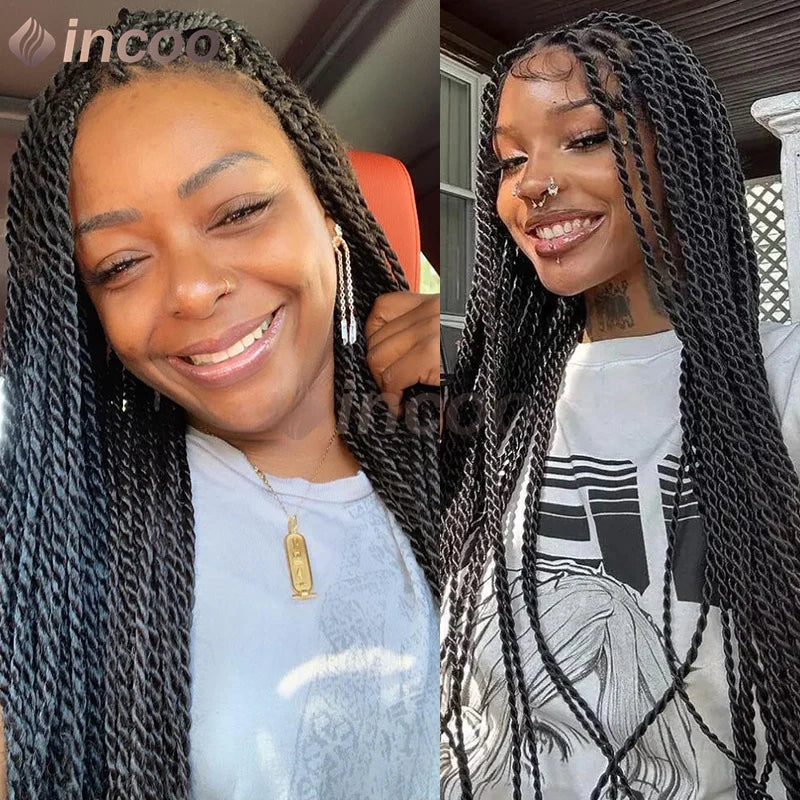 26-40 Inch Faux Locs Twist Wig | Full Lace | Small Box Braids