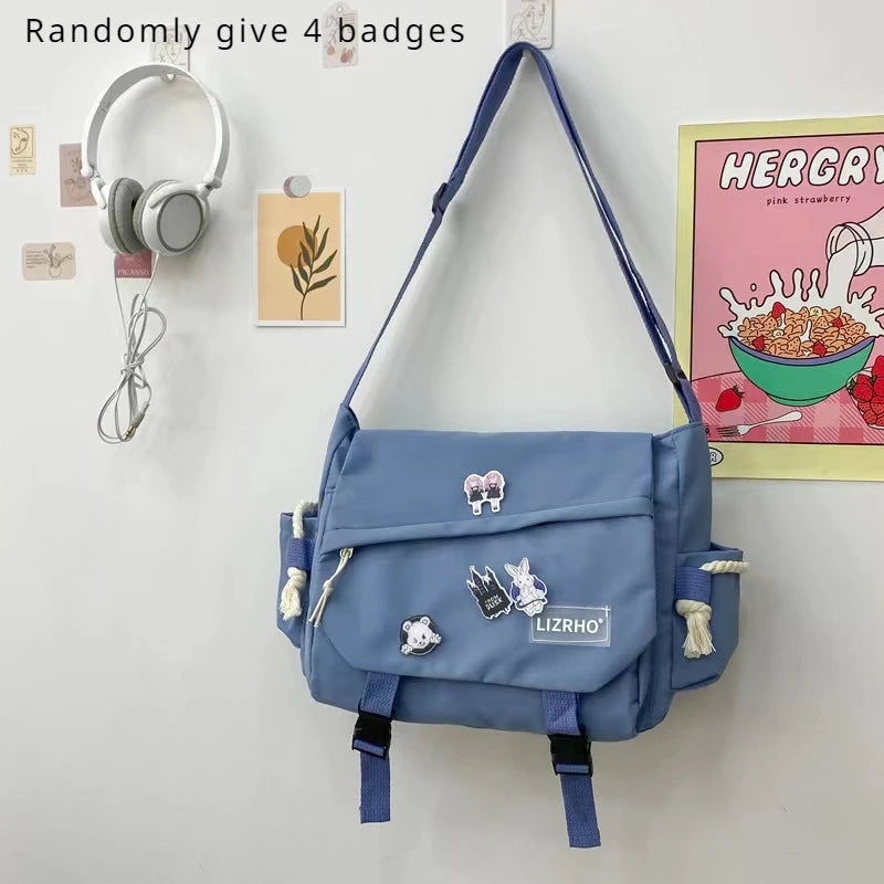 Retro Nylon Postman Bag | Unisex Large Capacity Work & Travel Crossbody Luxegan