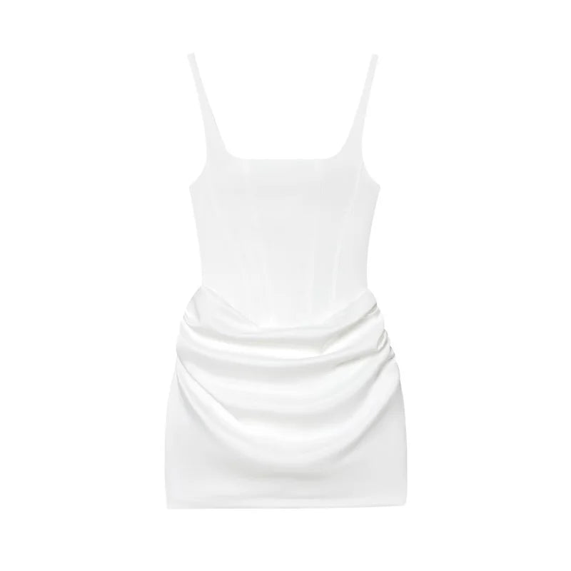 Spaghetti Strap Bodycon Mini Dress | Tie Detail Sexy Sheath Dress Luxegan