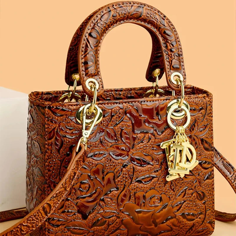 Brand Retro Ladies Handbag | High Quality PU Leather Shoulder Messenger Bag (Large Capacity Simple Commuter Bag for Women) Luxegan