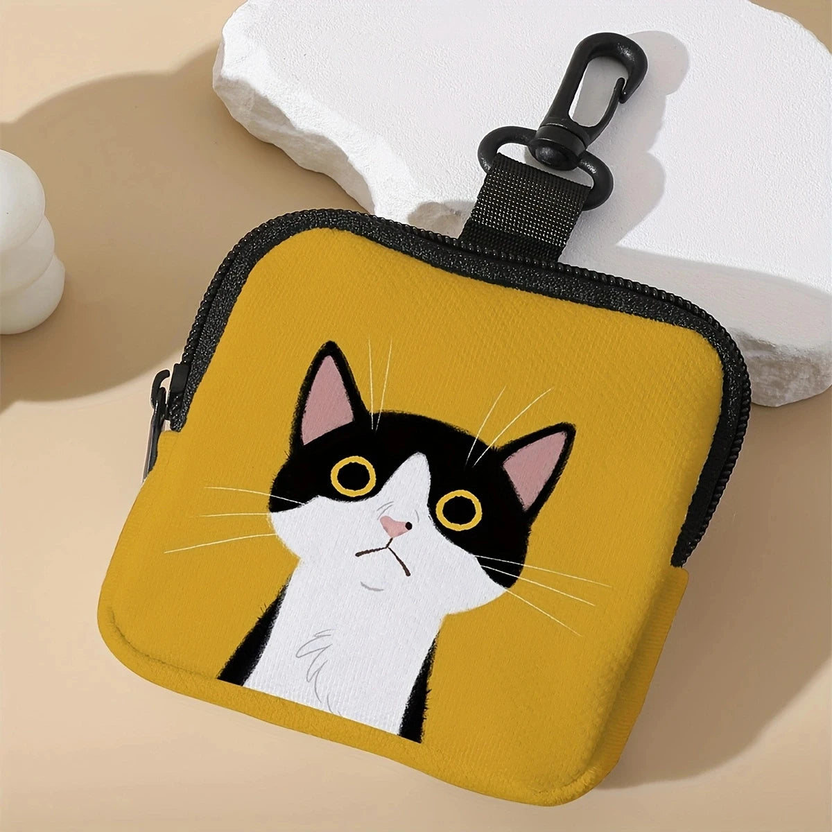 Cute Cat Print Coin Purse | Digital Printing Storage Bag Luxegan