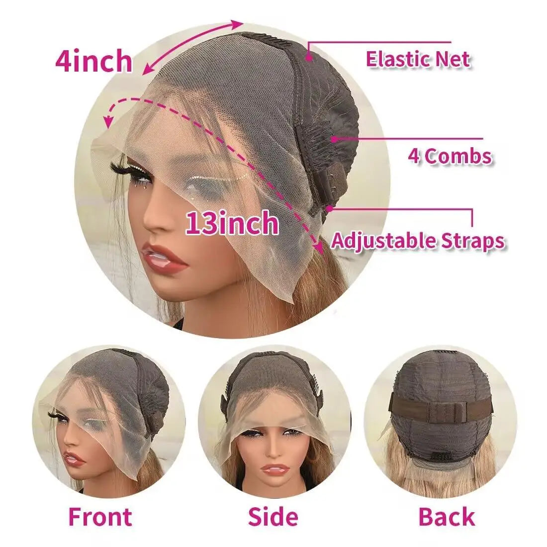 200% Density Ombre Ash Blonde Straight Wig | Sophisticated 13x4 HD Transparent Lace Frontal | Elegant Brown Rooted Brazilian Human Hair | "Dignified" 26+ Inch Pre-Plucked Remy Hair for Radiant Versatile Styling Luxegan