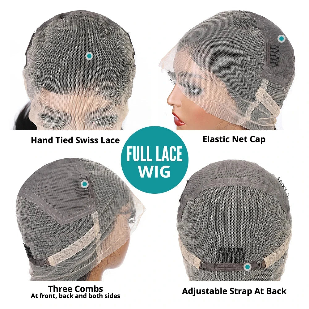 Real Full Lace Wigs 100% Human Hair for Braided Wigs Knotless Braids Straight HD Full Lace Frontal Wig Braid Wigs Preplucked Luxegan