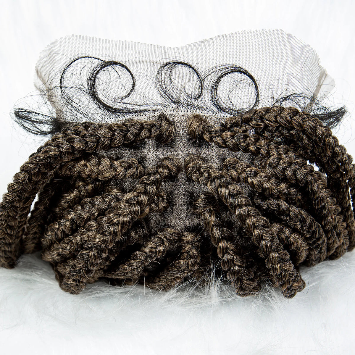 Pelucas trenzadas Bob para mujeres negras Peluca de encaje completo con trenzas estilo cornrow Peluca sintética de encaje frontal con trenzas de caja sin nudos con cabello de bebé