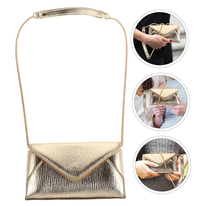 Fashionable Small Square Shoulder Bag | Mini Chain Envelope Crossbody for Women | Trendy Polyester Clutch Handbag | Versatile Solid Color Square Purse with Flap Pocket Luxegan