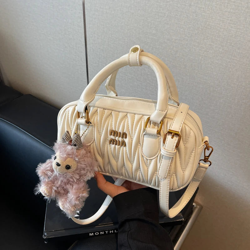High-End Fashion Bowling Bag | Soft Large Capacity Shoulder Handbag Luxegan