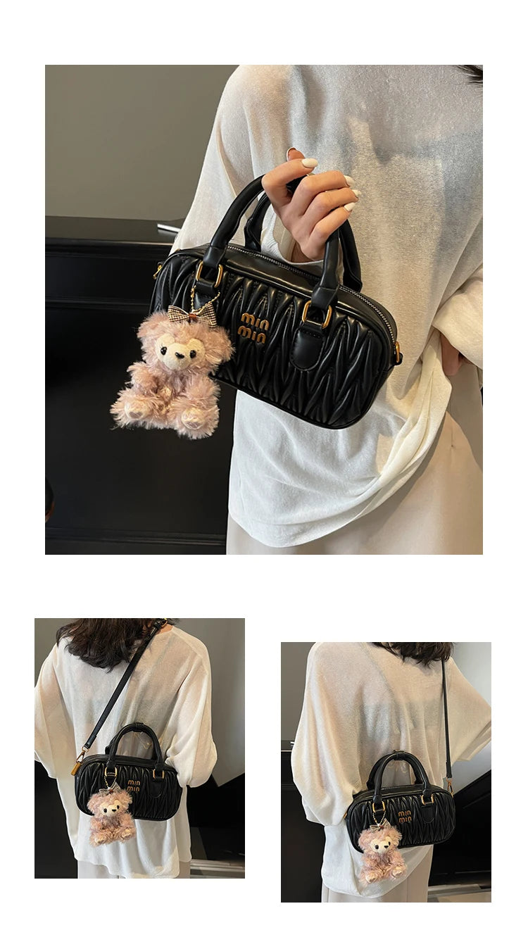 High-End Fashion Bowling Bag | Soft Large Capacity Shoulder Handbag Luxegan