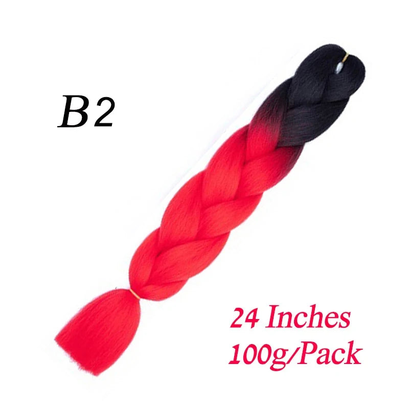 Lihui 24 Inch Pre-Stretched Synthetic Braiding Hair – Kanekalon Jumbo Braid | 100g | 100+ Ombre Colors