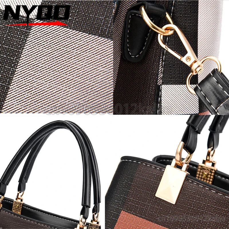 Stitching Wild Messenger Bag | Female Totes Designer Brand Plaid Shoulder Bag & Luxury Handbag Luxegan