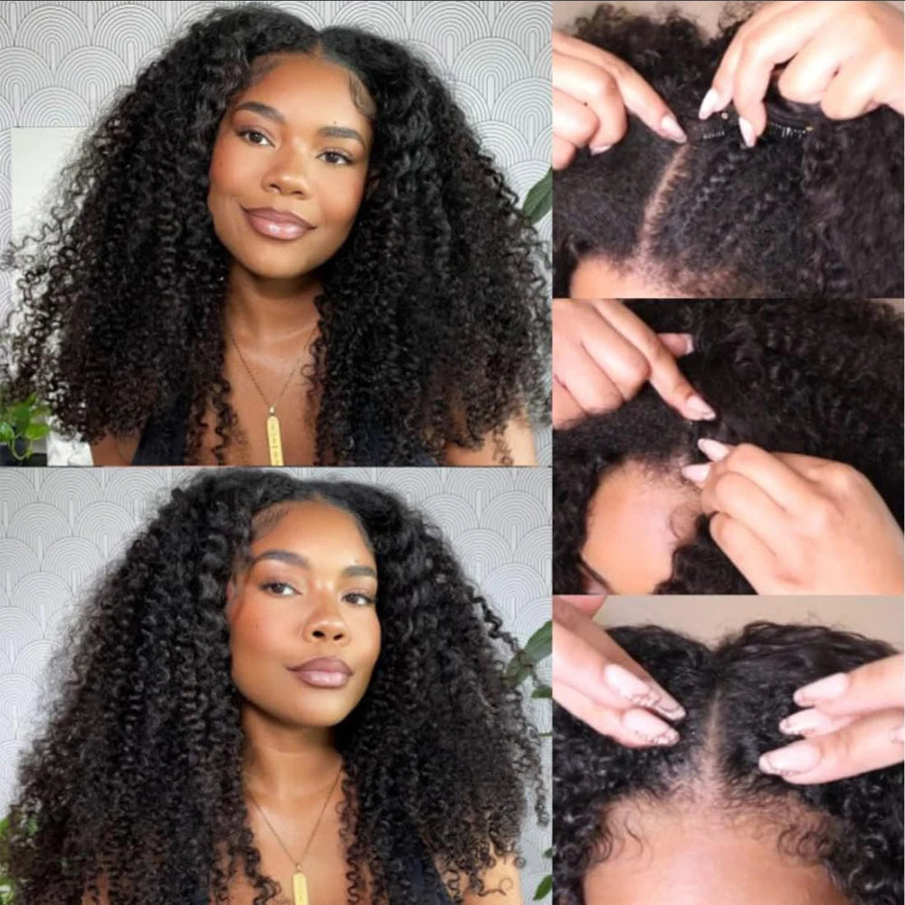 V-Part Afro Kinky Curly Wig | 12–32 Inch Luxegan