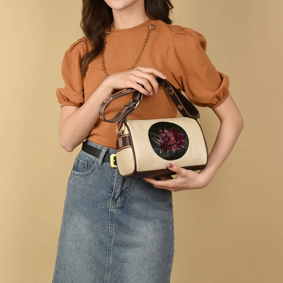 Soft Leather Print Crossbody Tote | Fashionable Flap Shoulder Bag Luxegan