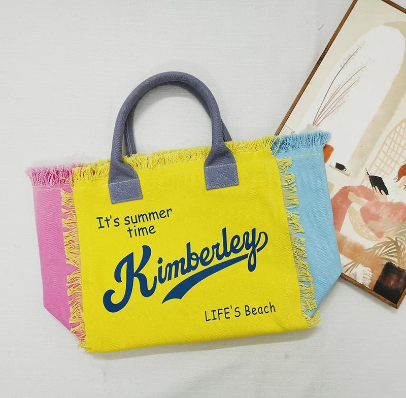 Customizable Fashion Canvas Bucket Tote | Large Capacity Commuting & Beach Bag Luxegan