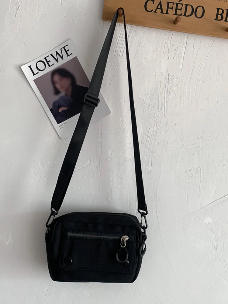 Canvas Crossbody Bag | Korean Mini Student & Cell Phone Bag Luxegan