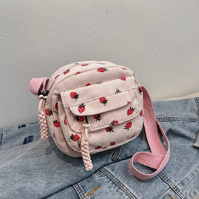 Casual Corduroy-Style Messenger Bag | Sophisticated Small Shoulder Purse | Elegant Teenager Crossbody Tote | "Dignified" Structured Canvas Bag for Versatile Student Styling Luxegan