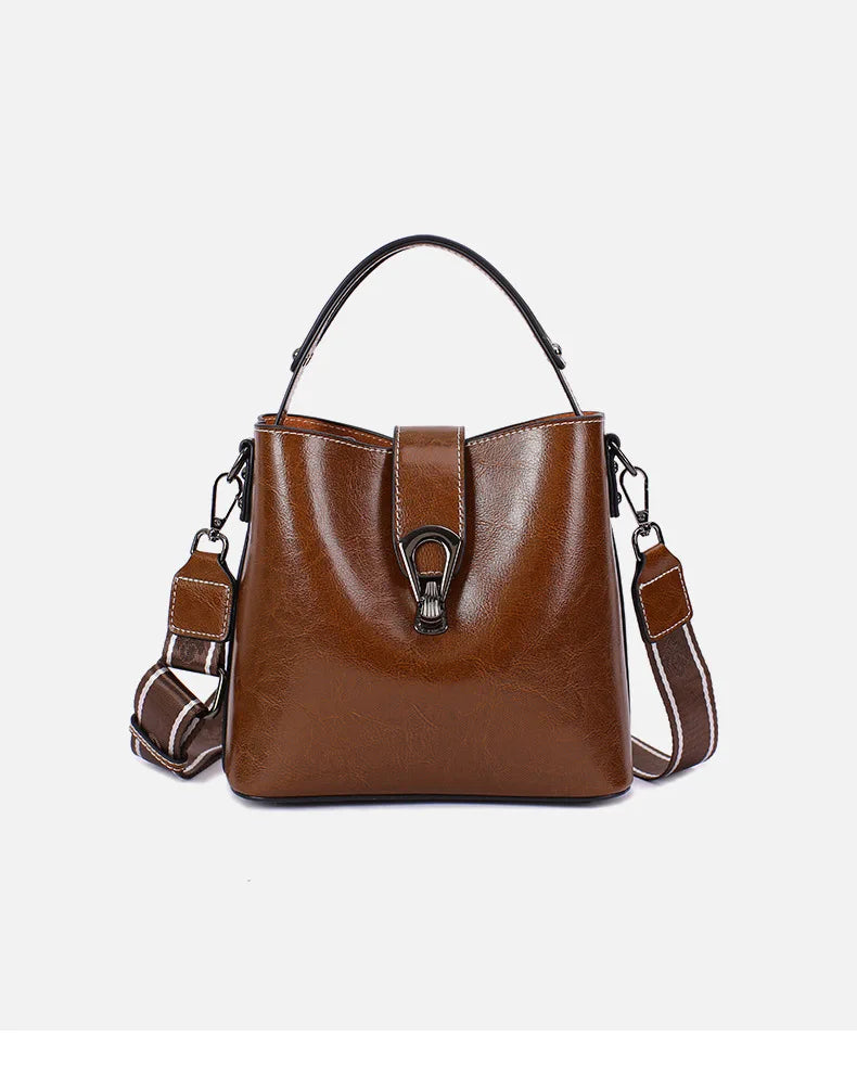 100% Genuine Leather Women's Handbag | Crossbody Bag, Ladies' Retro Shoulder Bag, Commuter & Shopping Bag