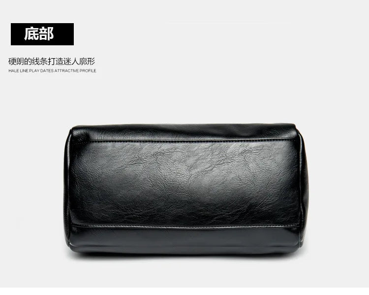 Soft Leather Men's Crossbody Bag | Shoulder Messenger Bag & Casual Simple Design Solid Sling Shoulder Bag Pack Luxegan