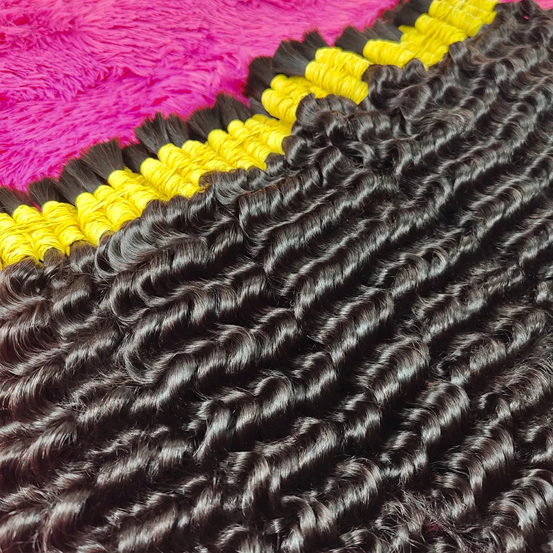 100% Human Hair Bulk Extension Virgin Human Hair Deep Wave Hair Curly 10a Bulk Weaving For Braiding Unprocessed No Weft 30 Inch