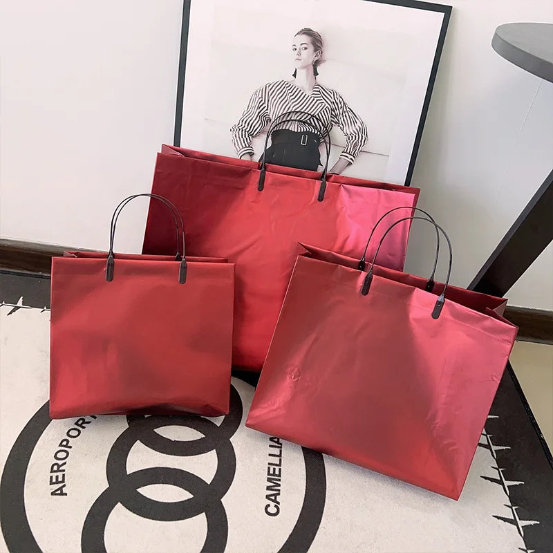 Custom Logo Promotional Gift Bags | 20-Piece Bulk Set for Shopping Mall Advertising | Personalized Wedding & Event Handbags | High-Quality Plastic Packaging (Model 9995) Luxegan