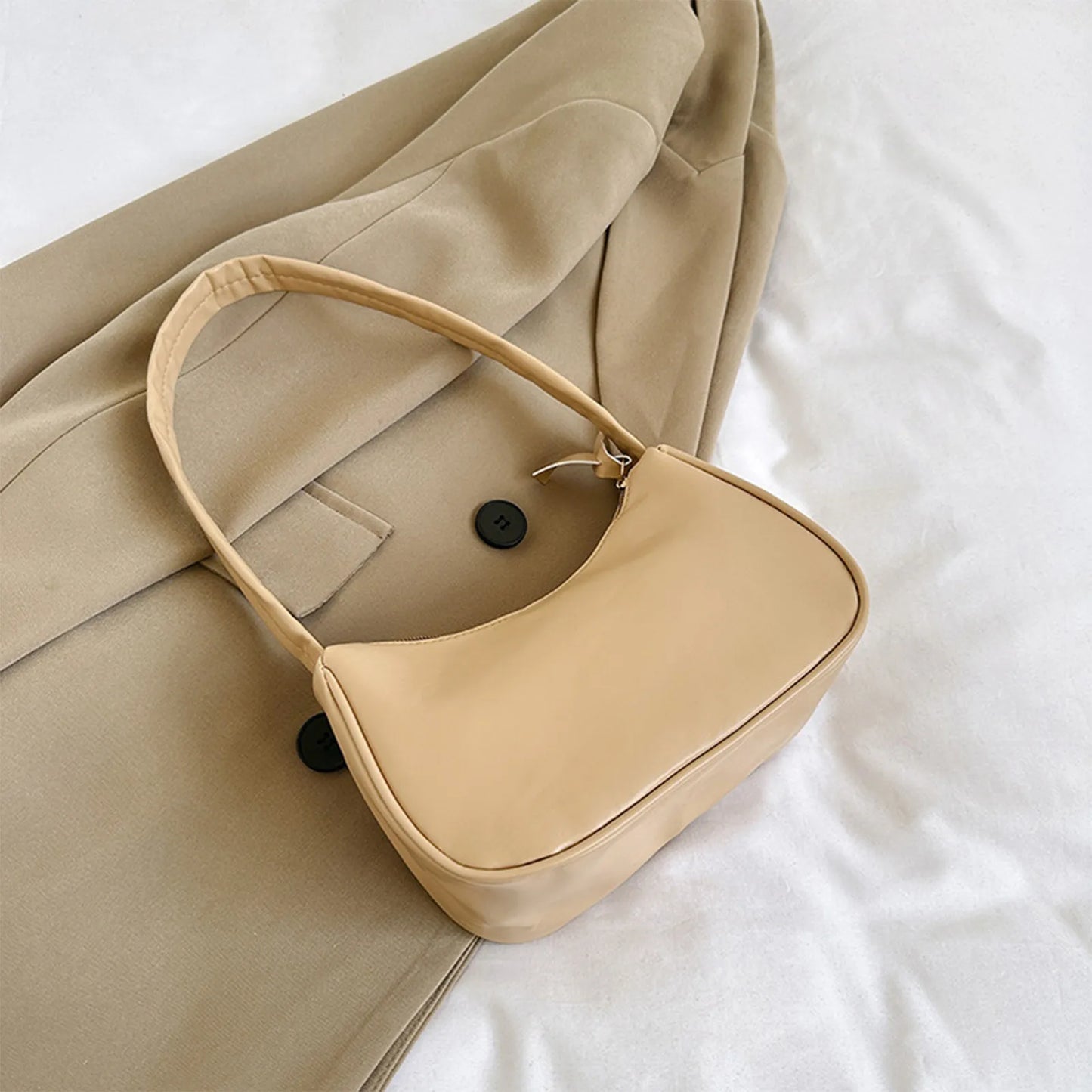 Retro Women's Solid Color Zipper Phone Bag | Hand Bag, Shoulder Bag & Armpit Bag (Mochilas Para Mujer, Mochila Y2k) Luxegan