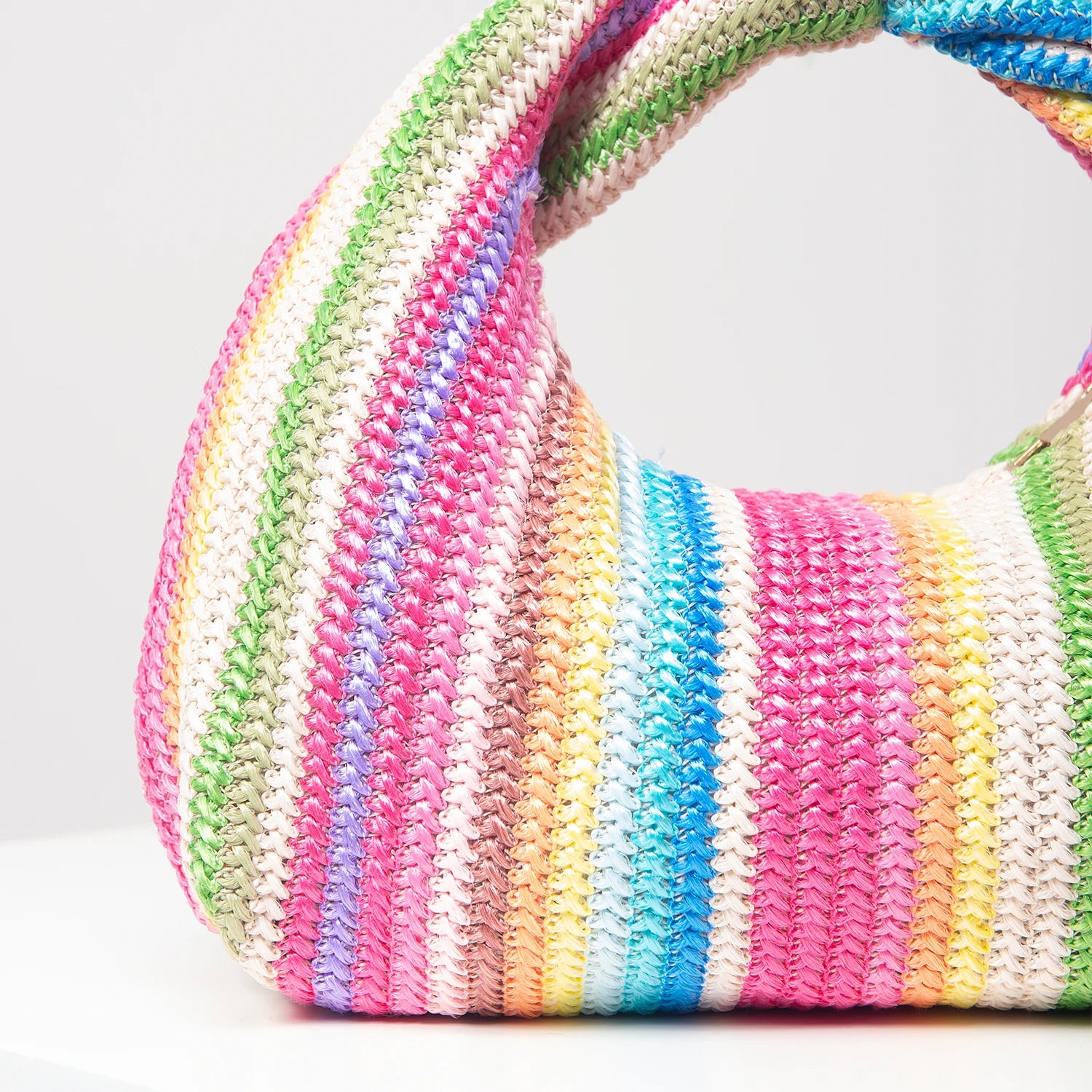 Vintage Woven Handbag | Simple Commuter Bag & Beach Wind Rainbow Purse Luxegan