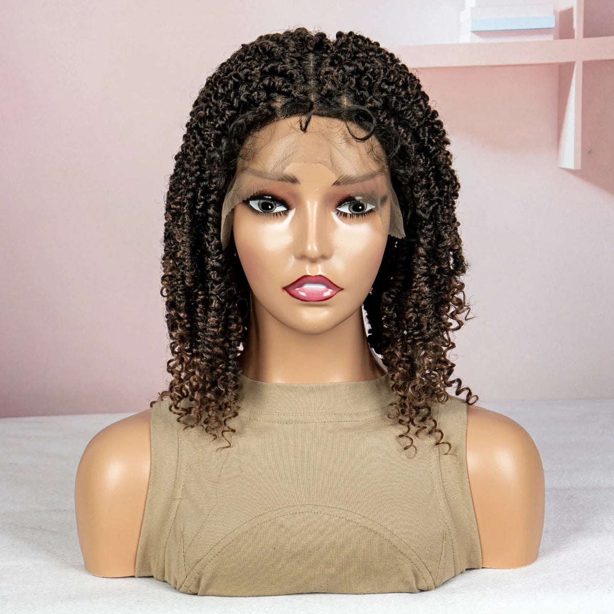 Dreadlocks Braided Wigs Lace Front Braided Wigs Short Box Braided Wigs for Women with Baby Hair Ombre Lace Braids Wigs Luxegan