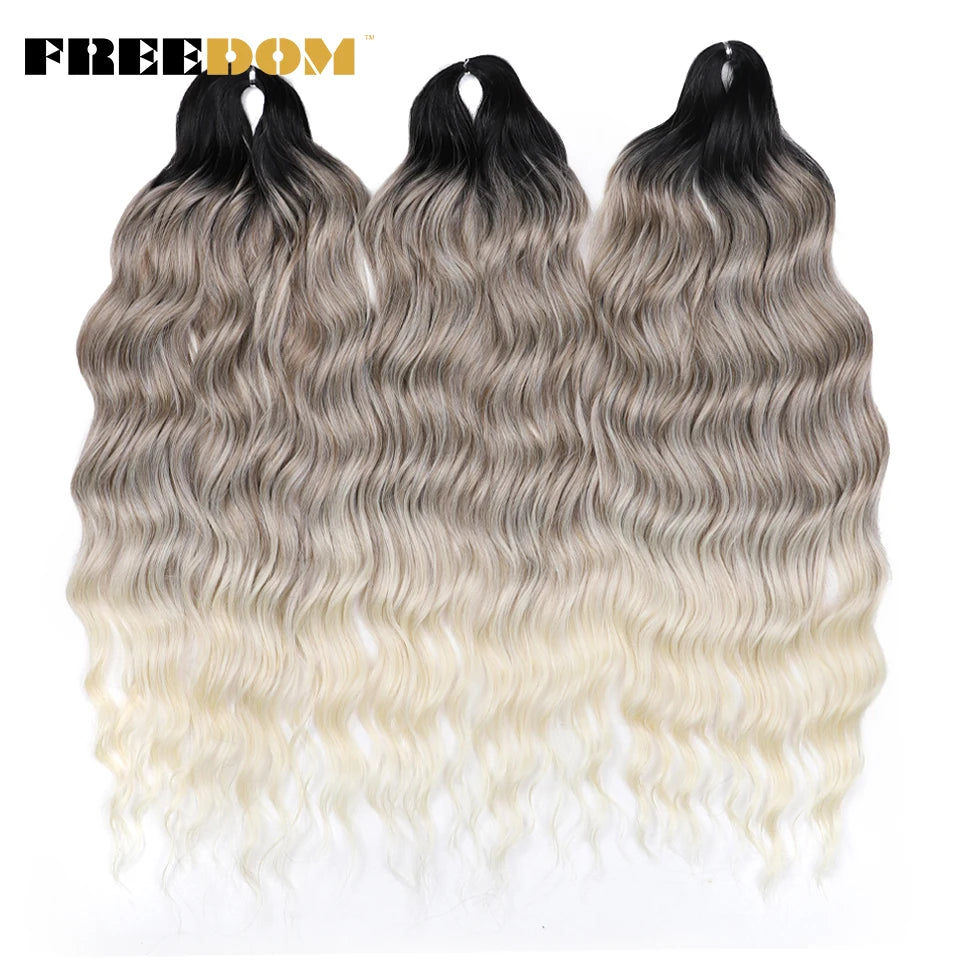 FREEDOM Synthetic Water Wave Crochet Braiding Hair 24 Inch – Ombre & Multi-Tone | 88 Colors | 300g - view 83