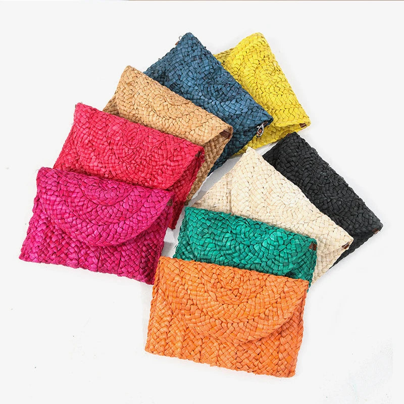 Woven Beach Clutch | Summer Straw Hand Bag & Purse Luxegan