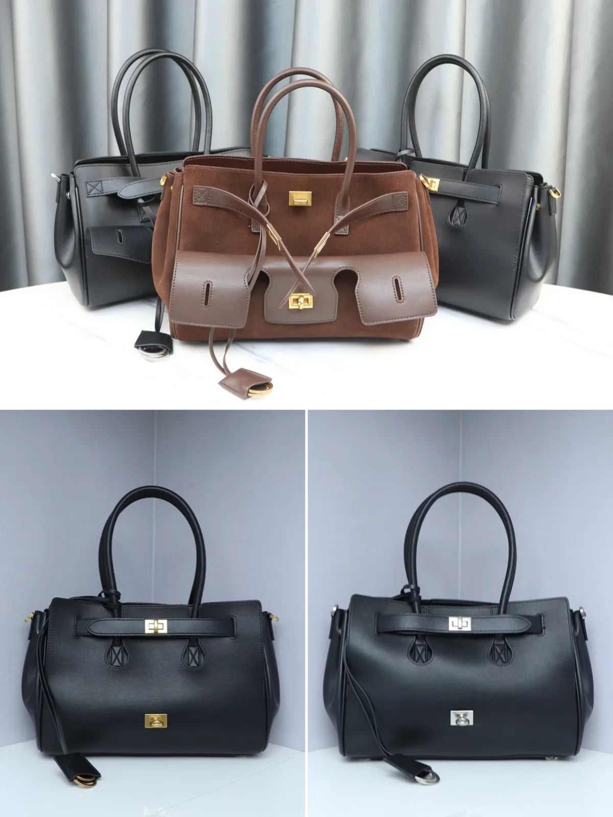 Premium Genuine Cowhide Leather Tote | Large-Capacity Neutral "Motorcycle Wing" Underarm Bag | Fashionable Genuine Leather Messenger for Ladies | Versatile Four-Seasons Casual Tote Luxegan