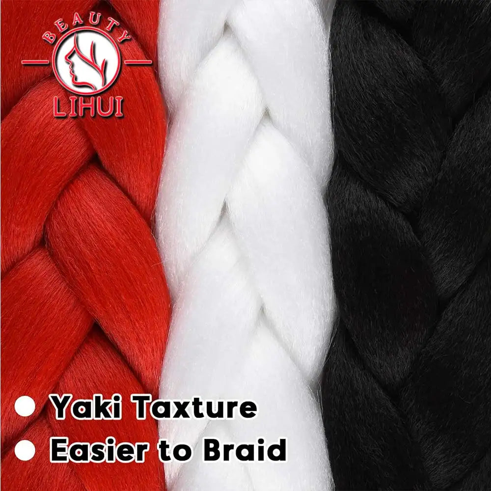 Lihui 24 Inch Pre-Stretched Synthetic Braiding Hair – Kanekalon Jumbo Braid | 100g | 100+ Ombre Colors