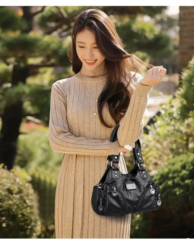 Luxury Structured Square Crossbody | Hard PU Leather Shoulder Bag Luxegan