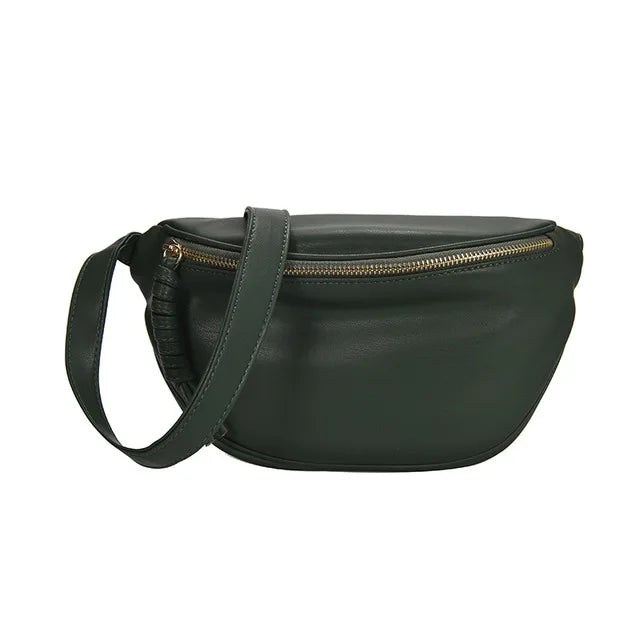 Fashion Simple Chest Pack | High-Quality PU Leather Fanny Bag for Women | Designer Waist Bag & Phone Purse | Versatile Female Shoulder Crossbody Bag (Model M02) Luxegan
