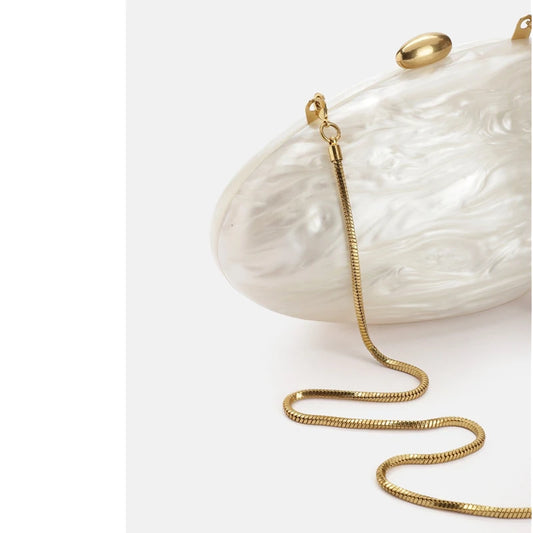 Egg Shell Clutch Bag | Acrylic Purse & Women Wedding Evening Party Handbag Luxegan