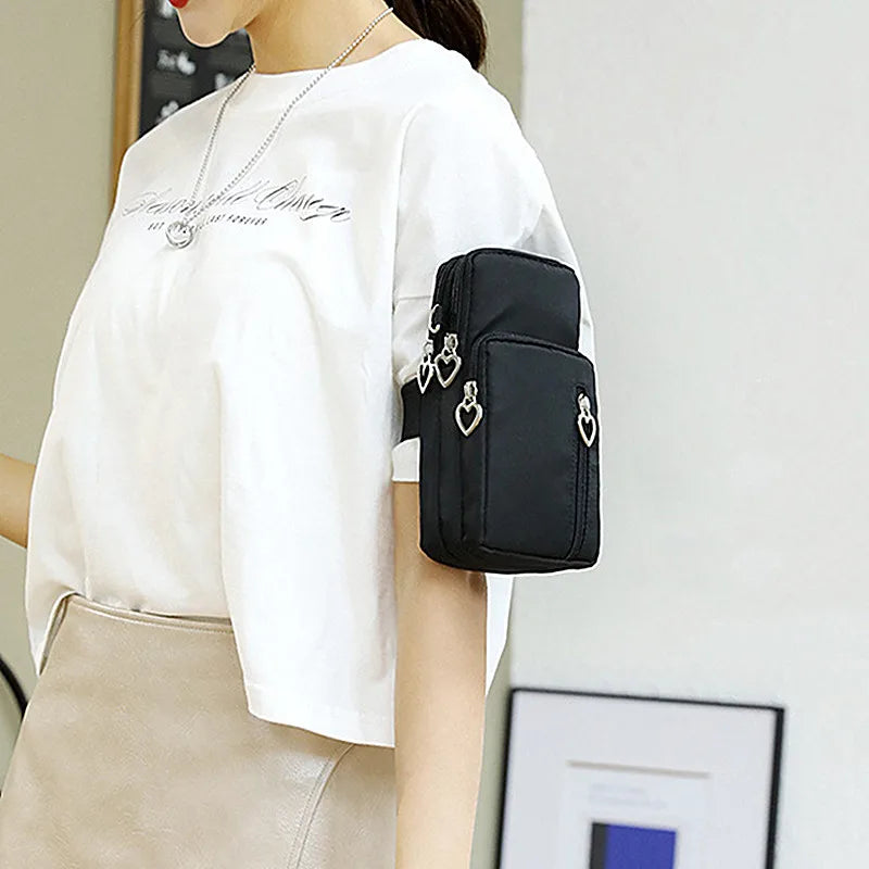 Waterproof Mobile Phone Bag | Sophisticated Mini Oxford Crossbody Purse | Elegant Multi-Layer Zipper Travel Bag | "Dignified" Soft Nylon Bag for Versatile Outdoor Styling Luxegan