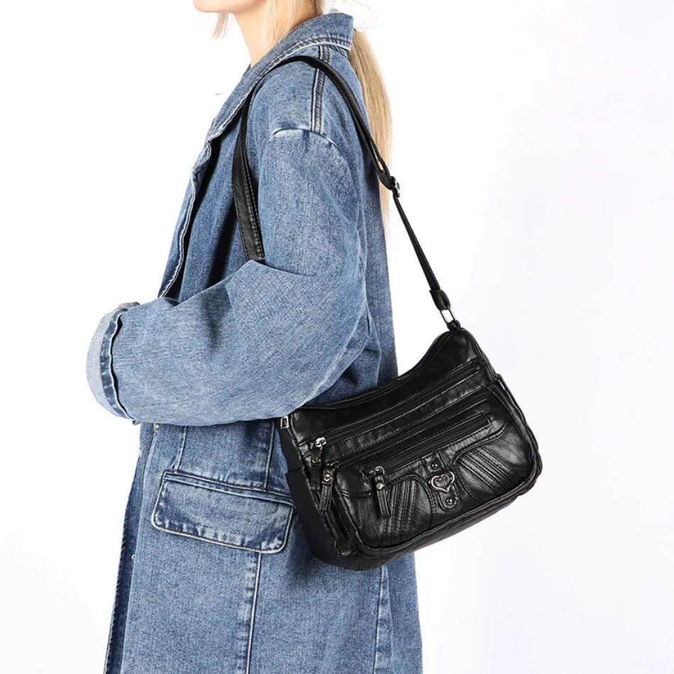 Messenger Sling Bag for Men | PU Small Zipper Crossbody Pouch Luxegan