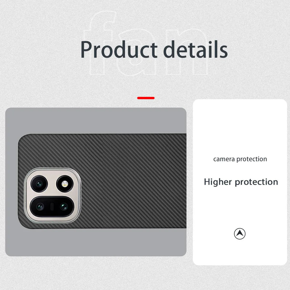 Para funda de teléfono OnePlus 15 de fibra de aramida Kevlar, carcasa dura de fibra de carbono ultradelgada y ligera, cubierta protectora magnética para negocios