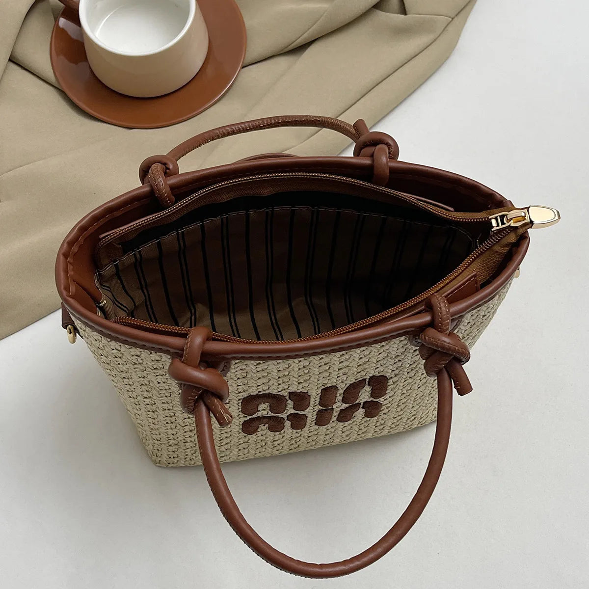 New Summer Beach Grass Woven Bag | Embroidered Thread Crossbody & Shoulder Bag Luxegan