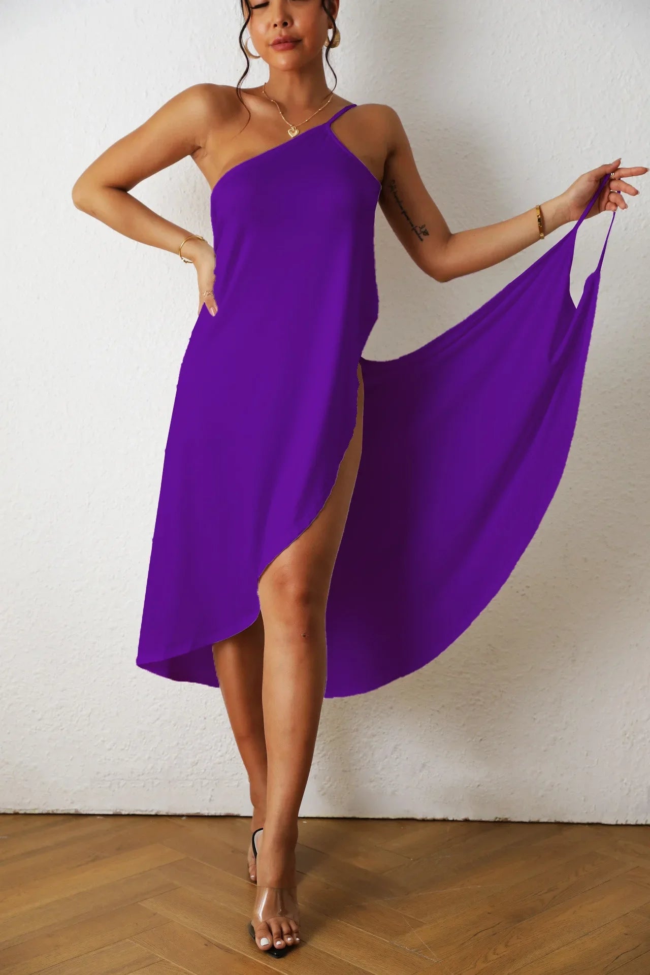 Strapless Slip Midi Dress | Sleeveless A-Line Bandage Y2K Streetwear Camisole Dress Luxegan