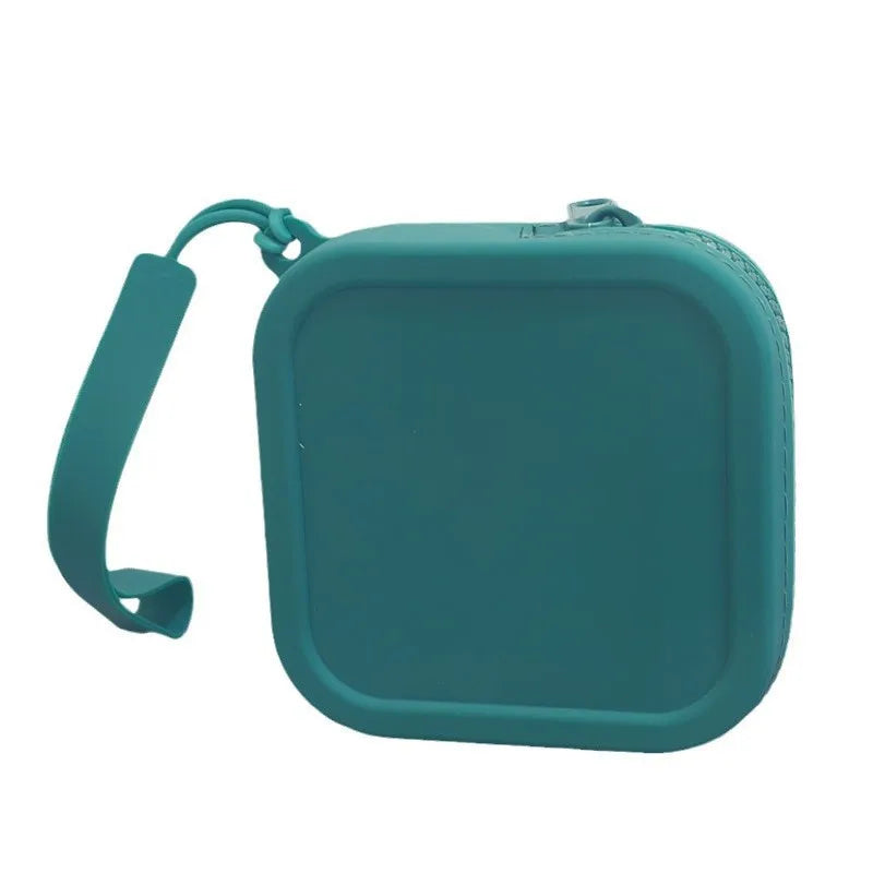 Small Square Waterproof Silicone Wallet | Simple Zipper Organizer Coin Purse & Earphone Bag | Unisex Travel Portable Pouch Luxegan