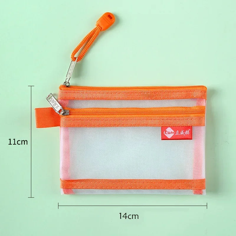 Bolsos cuadrados de nailon de doble capa con cremallera, monederos, carteras, tarjeteros para identificación bancaria y tarjetas de crédito, licencia B8, bolsas de almacenamiento con bolsillo