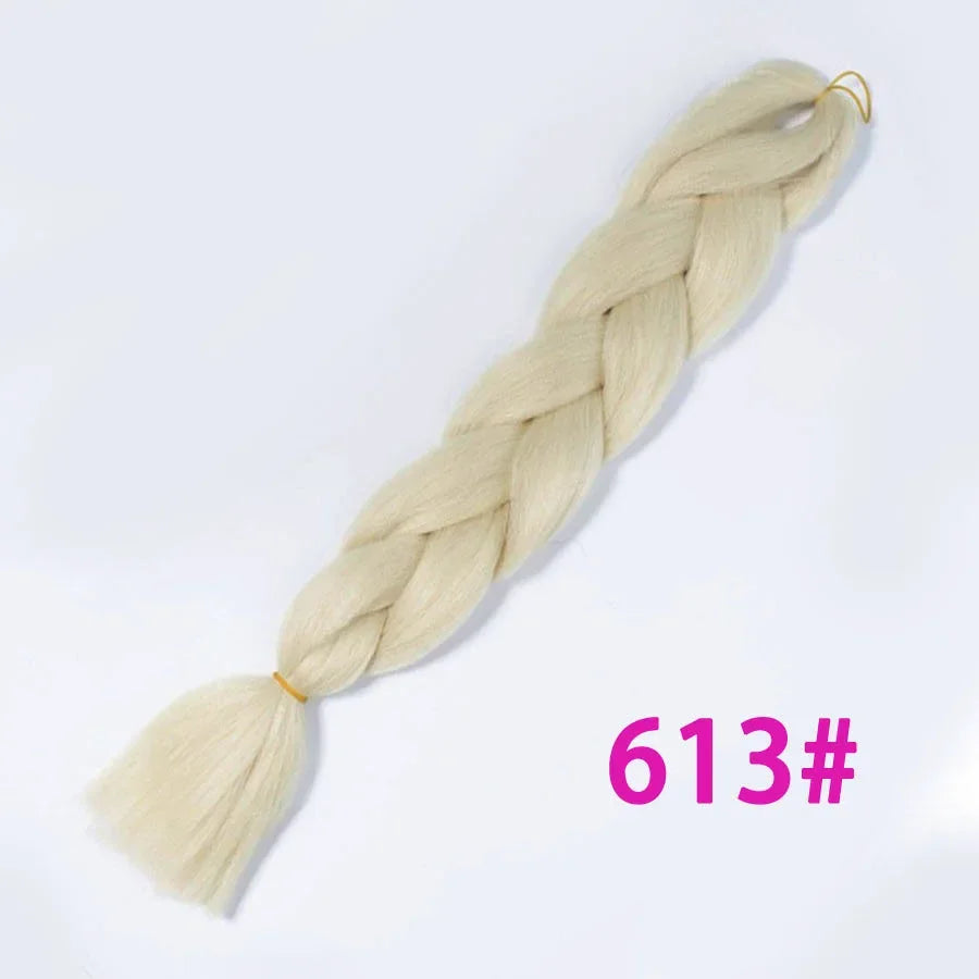 Synthetic Jumbo Braid Kanekalon Braiding Hair 24in | Ombre & Solid Colors | 100g