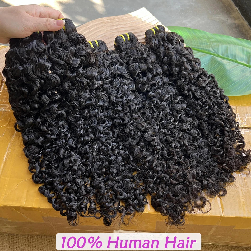 Burmese Curly Human Hair Bundles | 10–30 Inch Weft Extensions Luxegan