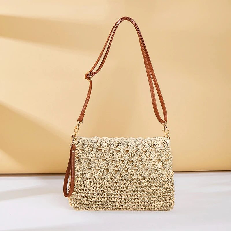 Straw Crossbody Bag for Women | Summer Woven Shoulder Bag & Raffia Beach Wristlet Luxegan