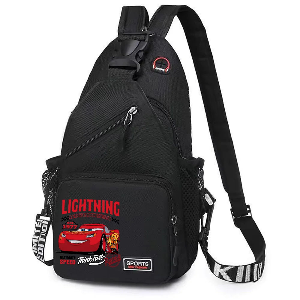Cars Lightning McQueen Chest Bag Sling Messenger Bag | Crossbody Backpack Travel Sports Bagpack | Men Shoulder Bag Women Rucksacks Luxegan