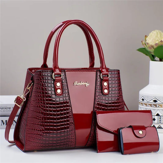 3-Piece Set Casual Tote Bags | Large Capacity Shoulder Bag & Fashion Messenger Bags Luxegan