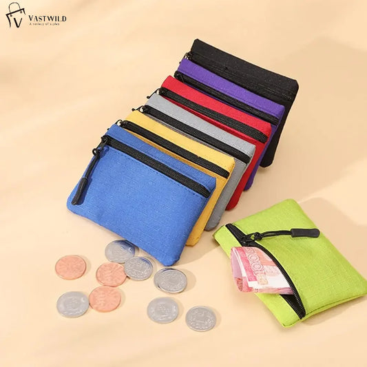 Fashion Zipper Type Coin Purse Women | Solid Color Waterproof Small Item Card Storage Bag | Travel Portable Luxegan