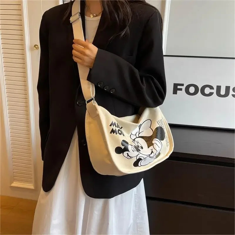 Disney Mickey Mouse Canvas Tote Bag | Large Capacity Shoulder & Crossbody Hobo Luxegan