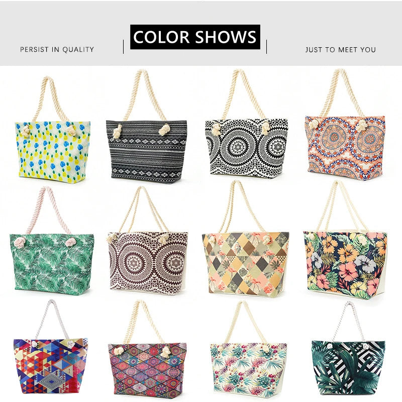 Women's Shoulder Bag | Casual Canvas Printing & Beach Style Handbag Luxegan