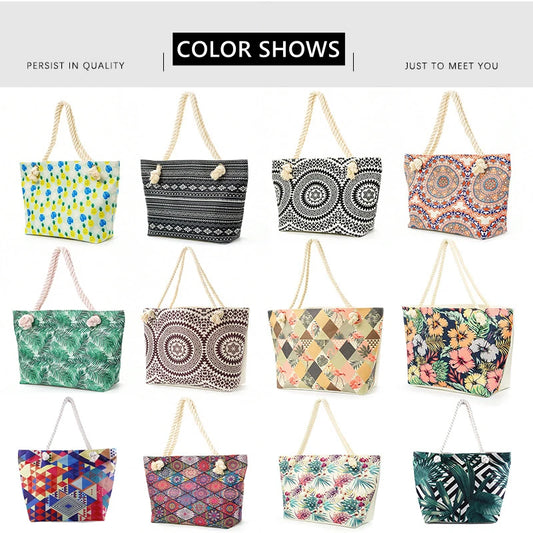 Women's Shoulder Bag | Casual Canvas Printing & Beach Style Handbag Luxegan